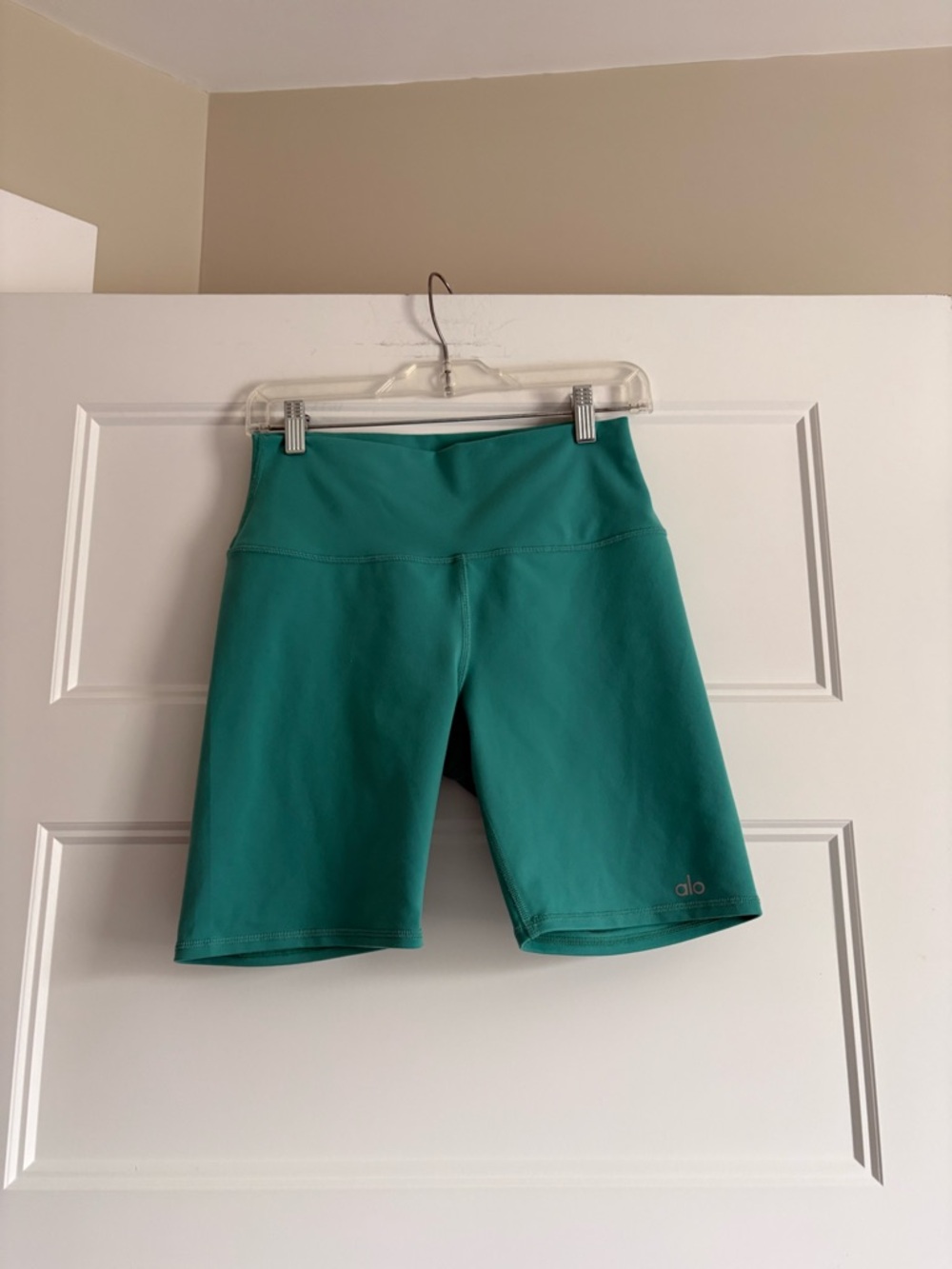 ALO Yoga Teal High-Rise Bike Shorts
